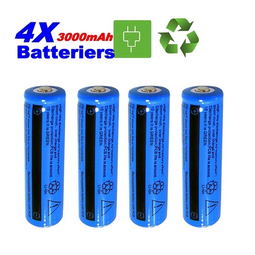4pcs 18650 lithium battery - 4pcs,